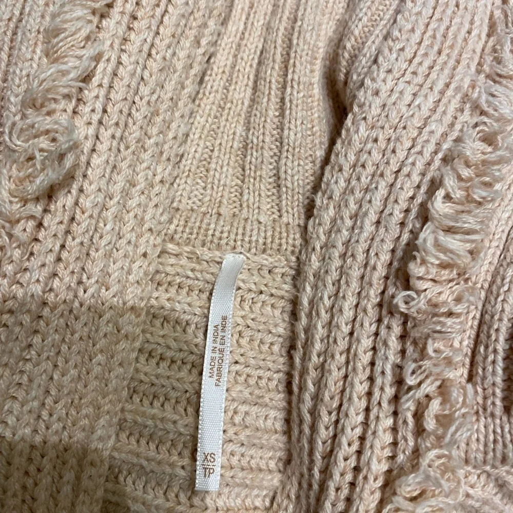 Free People Women’s Marlie Pullover V Neck Sweater Pink Size XS Ribbed Knit
